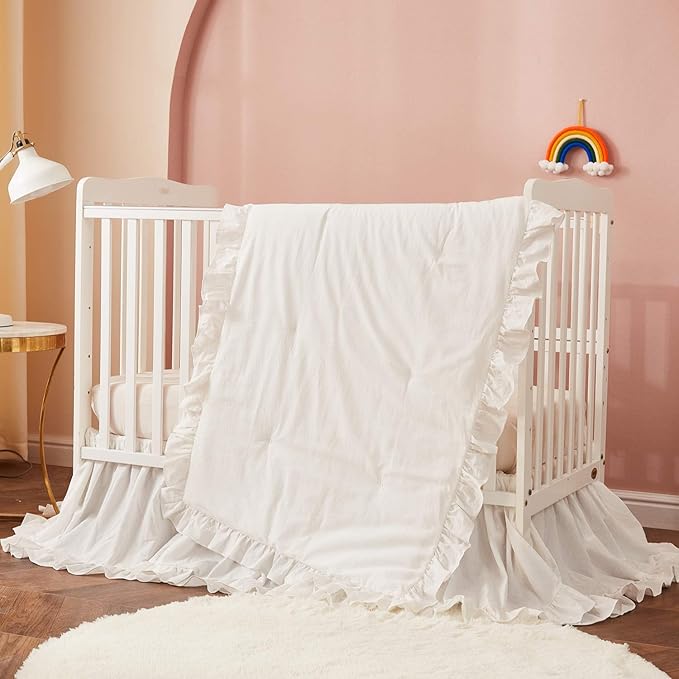 Brandream Boho Bohemian Girl Baby Nursery Crib Bed Skirt Dust Ruffle - Image 2