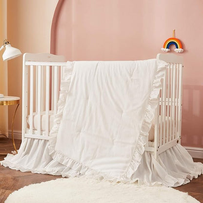 Brandream Boho Bohemian Girl Baby Nursery Crib Bed Skirt Dust Ruffle - Image 2