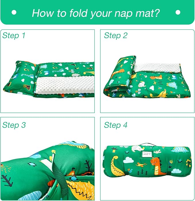 beeweed Toddler Nap Mat, Rollup Design Kid Sleeping Mat - Image 5