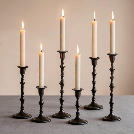 NUPTIO Black Candlestick Holders for Halloween: Unique Gothic Design