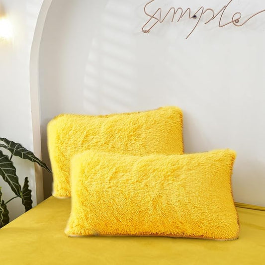MorroMorn Decorative Pillows Covers, 2 Packs Faux Fur Pillow Cases Standard Size by MorroMorn