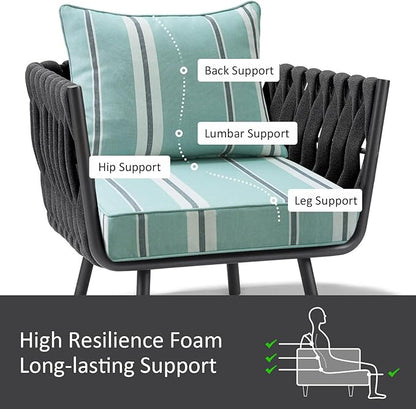 Outdoor Patio Chair Cushions Set, Water-Repellent, Fade Resistant, Deep Seat - Image 4