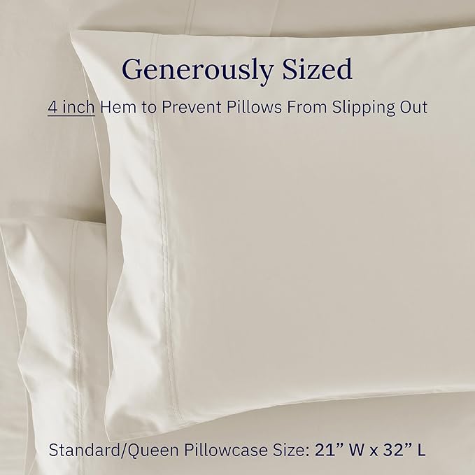 Luxuriously Soft Hotel Quality 600 Thread Count, 100% Cotton Set of 2 Cases - Image 5