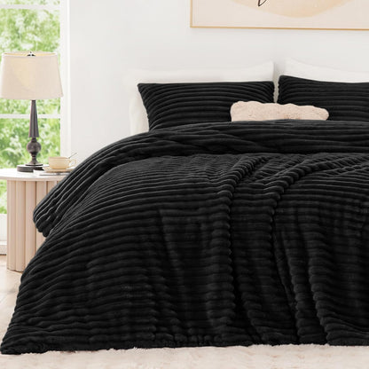 exq home fluffy comforter set full size,3 pieces, main product view