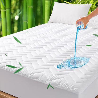 Unilibra Cal King Size Waterproof Mattress Pad Rayon Made from Bamboo, Quilted by Unilibra
