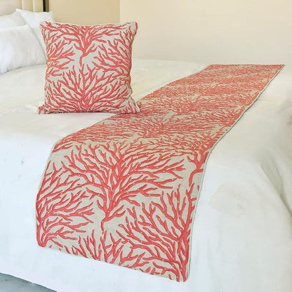 The HomeCentric King/Queen/Twin Coral, Peach & Pink Designer Twin 53"x18" Bed by TheHomeCentric