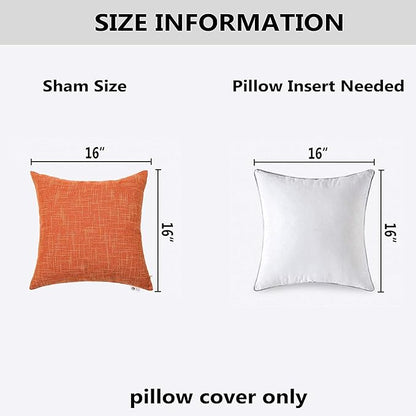 Kevin Textile Fall Pillow Covers Faux Linen Square 2 Tone Woven Autumn Throw - Image 6