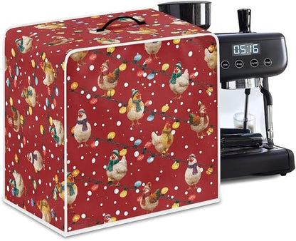 Christmas Rooster Coffee Maker Cover Protector by Unknown