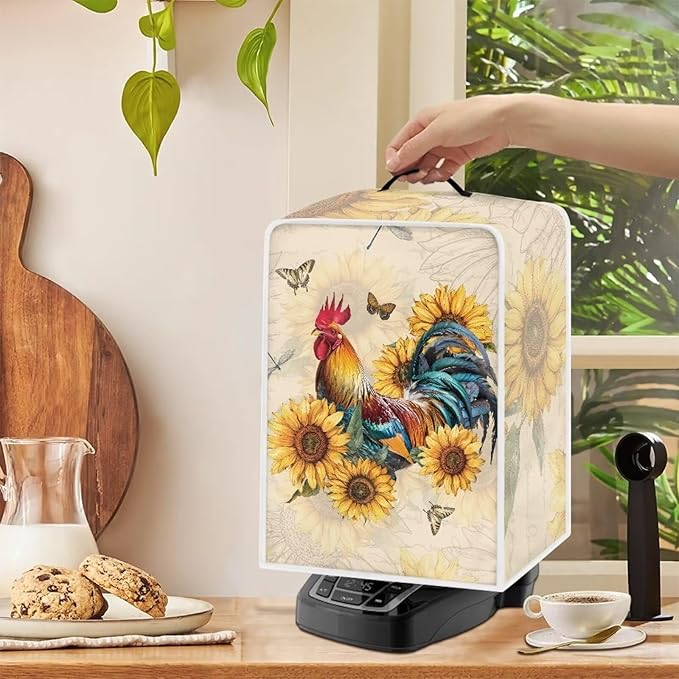 Mumeson Butterfly Rooster Coffee Maker Cover, Dust Resistant Washable Covers - Image 4