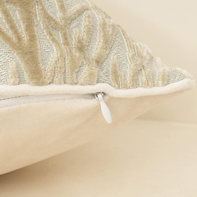 Yangest Beige Twigs Throw Pillow Cover Branches Velvet Cushion Case Neutral - Image 4