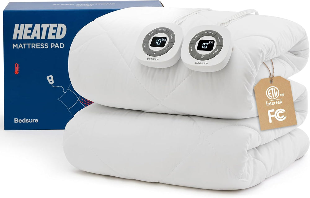 Bedsure Heated Mattress Pad Queen, Cozy Bed Warmer with Preheat & Memory