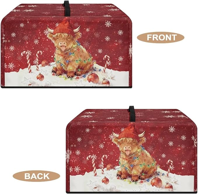 Microwave Oven Dust Cover, Christmas Highland Cattle Waterproof Polyester Dust - Image 5
