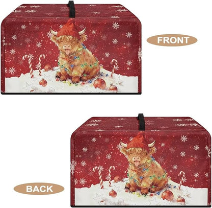 Microwave Oven Dust Cover, Christmas Highland Cattle Waterproof Polyester Dust - Image 5