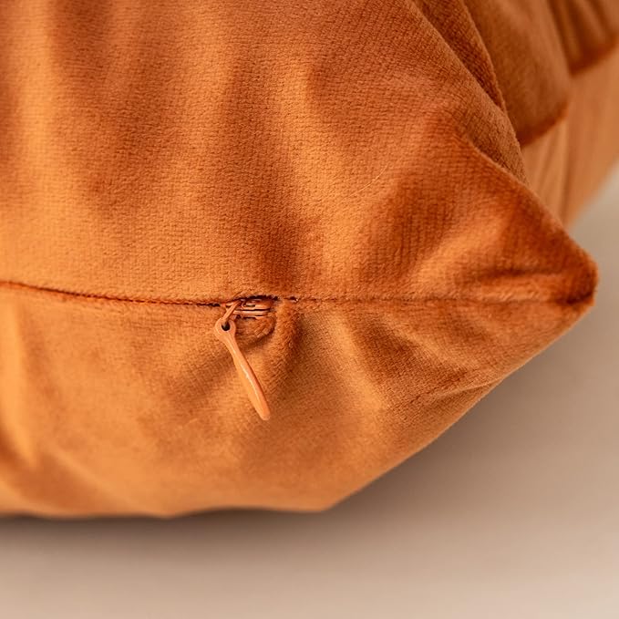 Alerfa 3D Flower Handmade Throw Pillow Cover Decorative Orange Velvet - Image 6