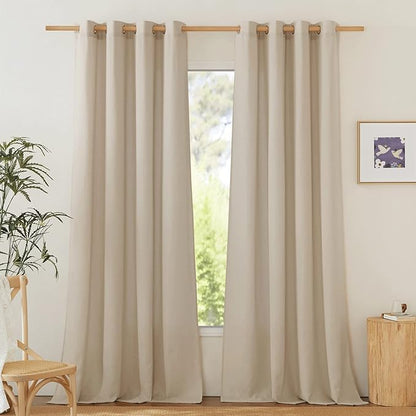 NICETOWN Rustic Linen 144 inch Long Curtains by NICETOWN