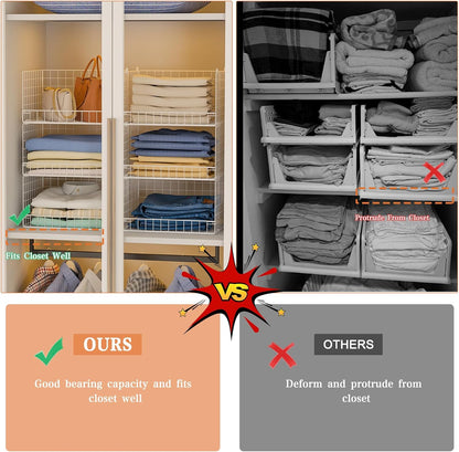 yociyoga 6-tier stackable closet organizers and storage shelves showing dimensions
