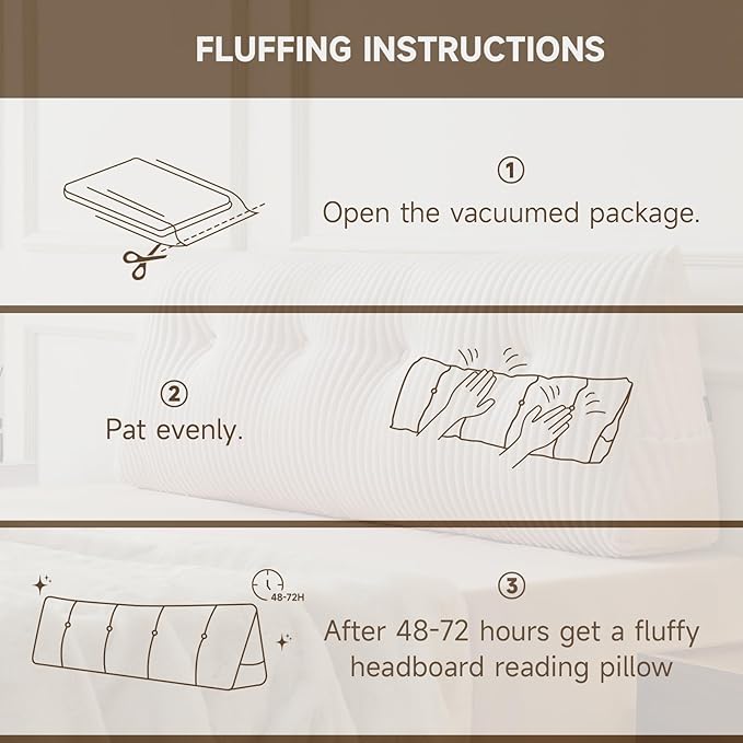 Z-hom Twin Headboard Pillow, Triangular Wedge Reading Pillow - Image 9