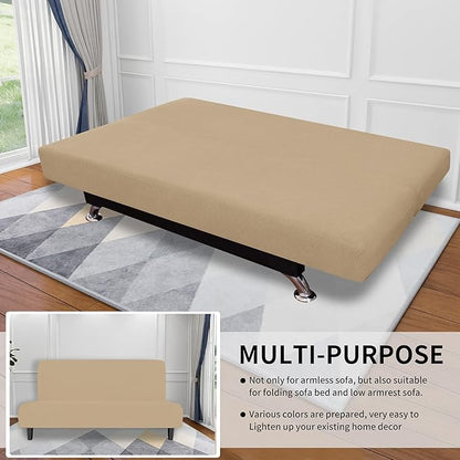 Easy-Going Stretch Futon Slipcover Armless Futon Bed Cover Furniture Protector - Image 4