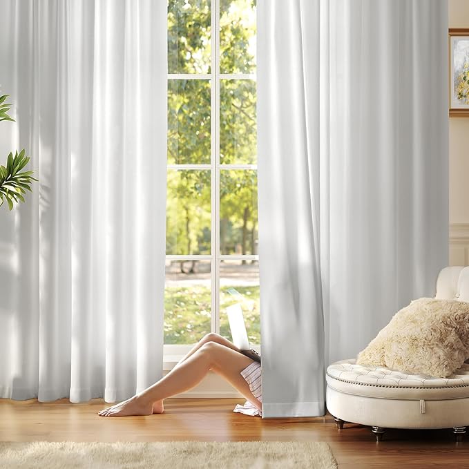 Anmao Non-See-Through Privacy Semi Sheer Curtains by Anmao
