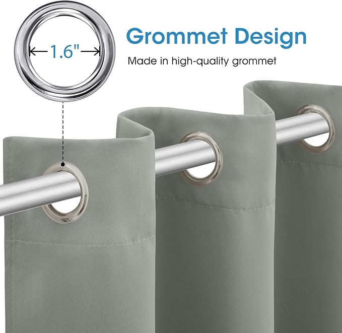 HOMEIDEAS Greyish Green Blackout Curtains - Image 5