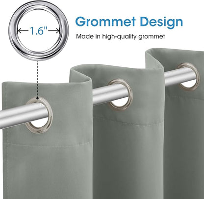 HOMEIDEAS Greyish Green Blackout Curtains - Image 5