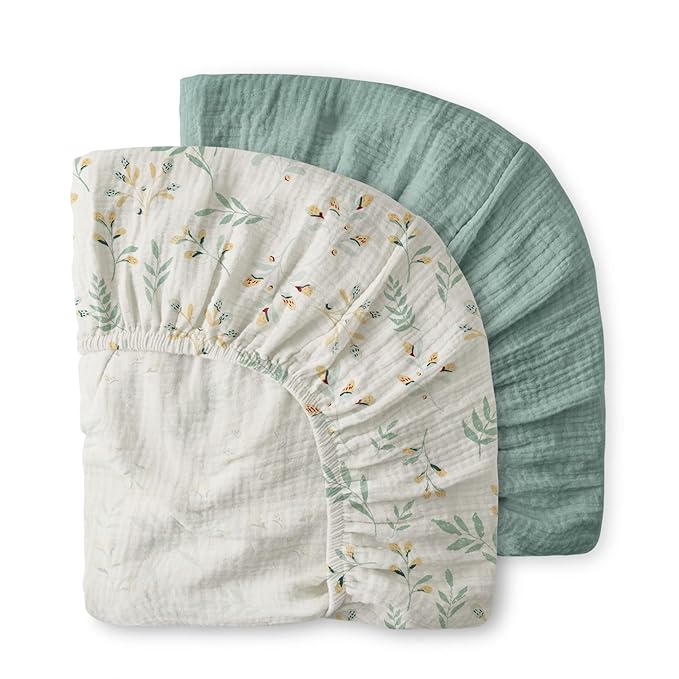 Blissful Diary Muslin Mini Crib Sheets, Pack and Play Mattress Sheets Fitted - Image 8