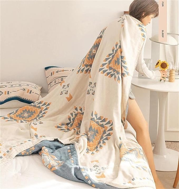 MSGKV Fall Blankets Cotton Throw Blanket 60''x 80'' Muslin Blanket - Image 6