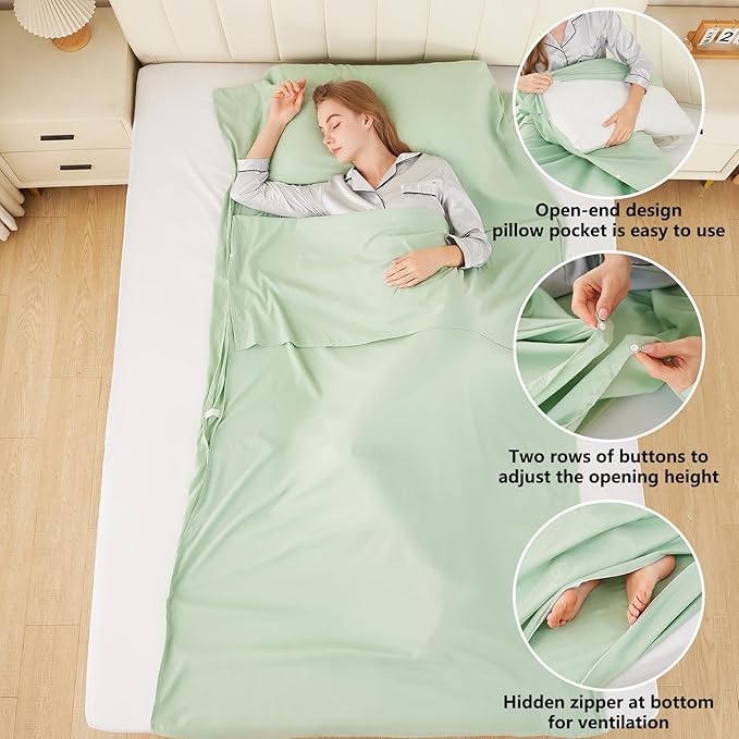 Sleeping Bag Liner Camping Adult Sleep Sack Lightweight Travel Sheet - Image 4