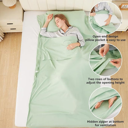 Sleeping Bag Liner Camping Adult Sleep Sack Lightweight Travel Sheet - Image 4