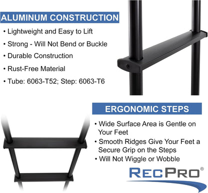 recpro rv bunk ladder 60" | black or, package contents