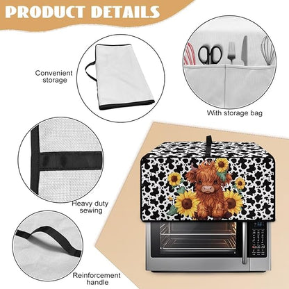 Microwave Oven Cover with Storage Pockets Waterproof Toaster Oven Dust Cover - Image 6