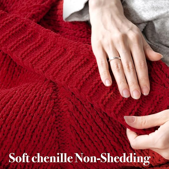 Amélie Home Chevron Chenille Knit Throw Blanket - Image 8