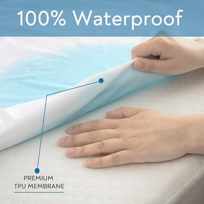 Crib Mattress Protector Waterproof 2 Pack Crib Sheets Fitted Mattress Pad Cover - Image 3