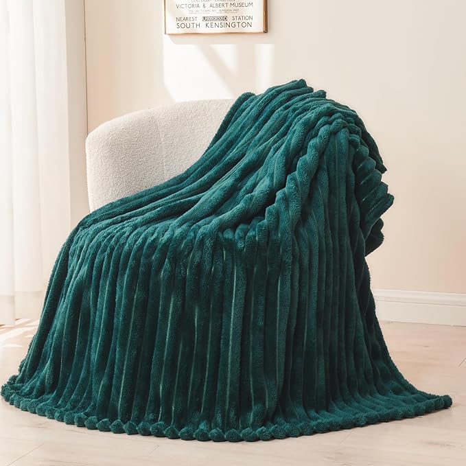 NEWCOSPLAY Super Soft King Blanket Dark Teal Premium Silky Flannel Fleece 3D - Image 9