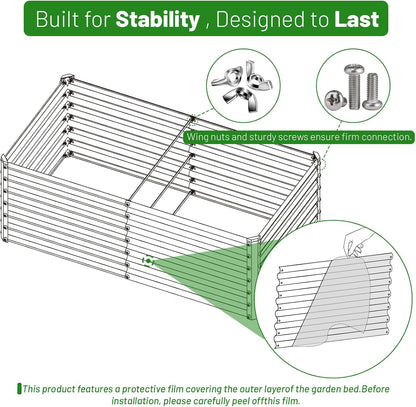 snugniture galvanized raised garden bed 6x3x2ft outdoor large, view 9