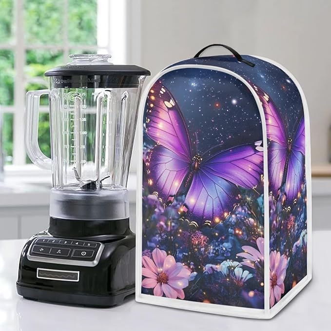 Purple Butterfly Blender Cover | Washable Smudge-Proof Appliance Protector - Image 5