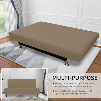 Easy-Going Stretch Futon Slipcover Armless Futon Bed Cover Furniture Protector - Image 5