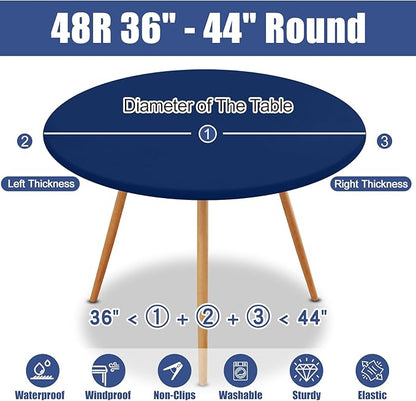 Round Spandex Tablecloth, Elastic Fitted Waterproof Tablecloths - Image 8