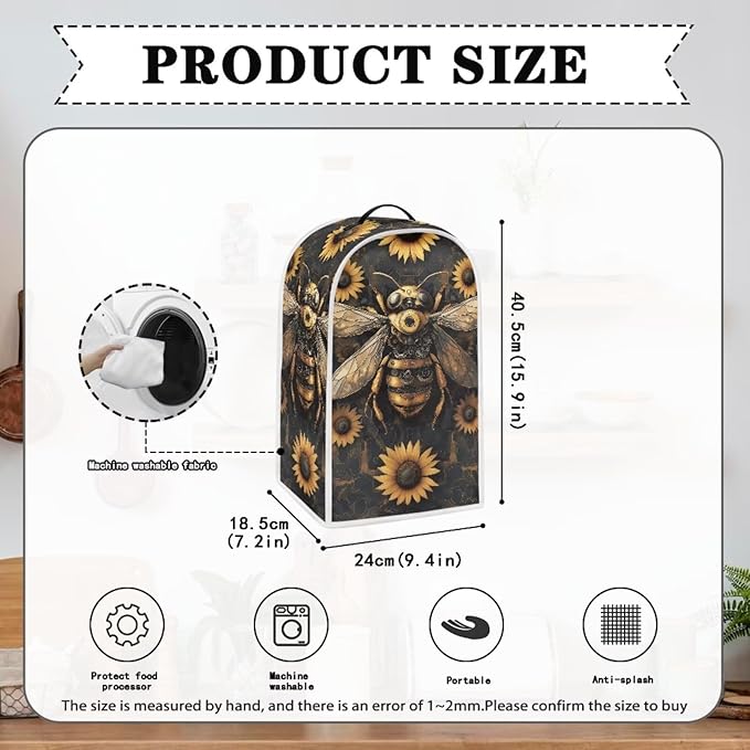 Talayituse Bee Sunflower Print Blender Dust Cover, Fingerprint Protection Cover - Image 6