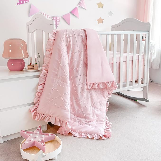 Wowelife Baby Girl Crib Bedding Set, Boho 3-Piece Crib Comforter Set - Image 2