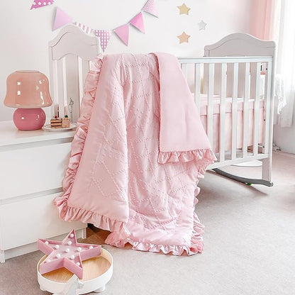 Wowelife Baby Girl Crib Bedding Set, Boho 3-Piece Crib Comforter Set - Image 2