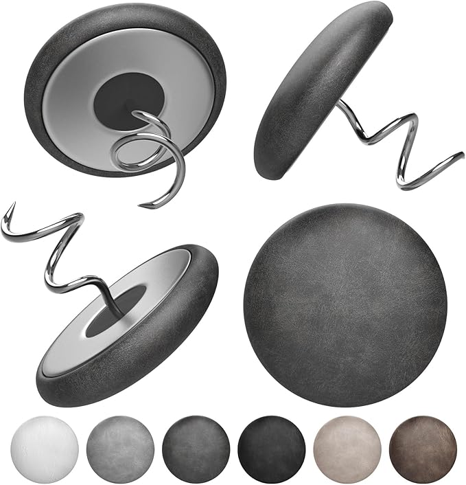 Leather Upholstery Twist Pins for Bed Skirts – 12 Pack Fabric Holders and Tacks by MAICOBI