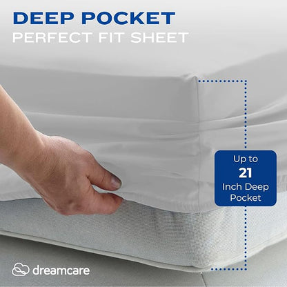 DREAMCARE California King Sheet Sets – 4 pcs Cooling Sheets – up to 21” Deep - Image 3