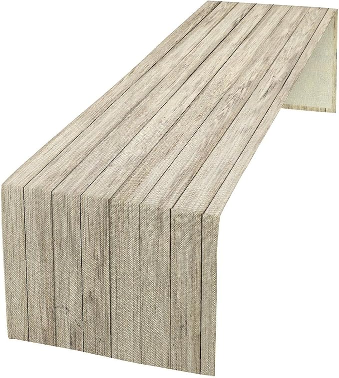 Rustic Wood Table Runner Wooden Board Background Vintage Planks Picture Art by ZhiRain