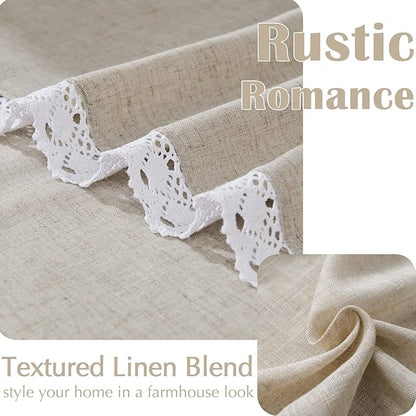 jinchan Linen Curtains for Living Room Bedroom Light Filtering Semi Sheer - Image 5