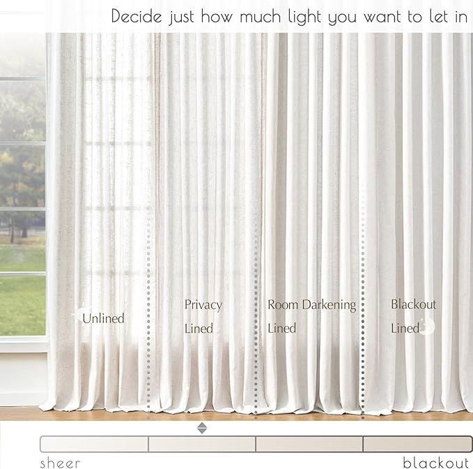 jinchan Linen Kitchen Curtains 45 Inch Rustic Tier Curtains Farmhouse Rod - Image 7