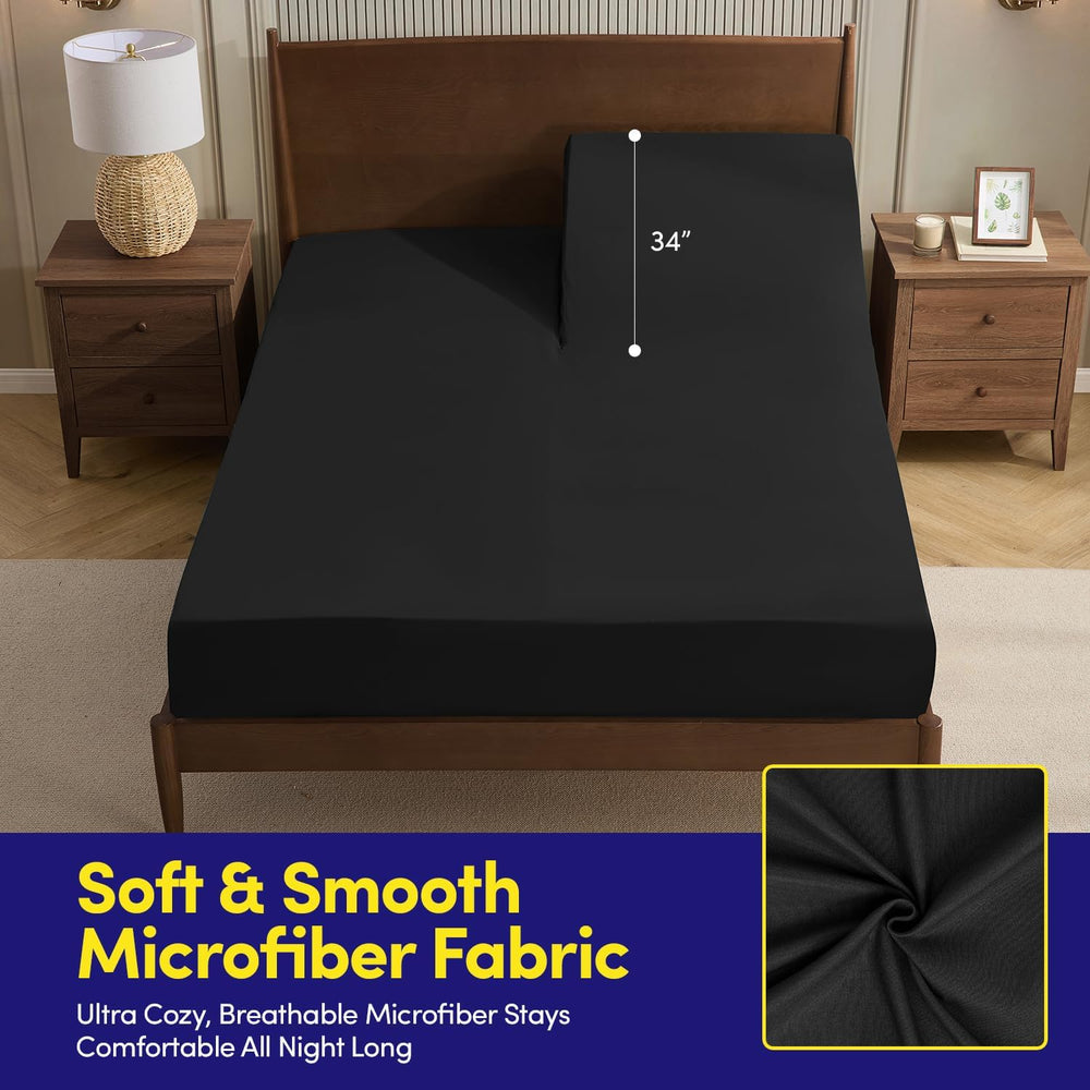 Split Head King Sheets Set for Adjustable Beds 4 Piece Flex Top Bed Sheets – ...