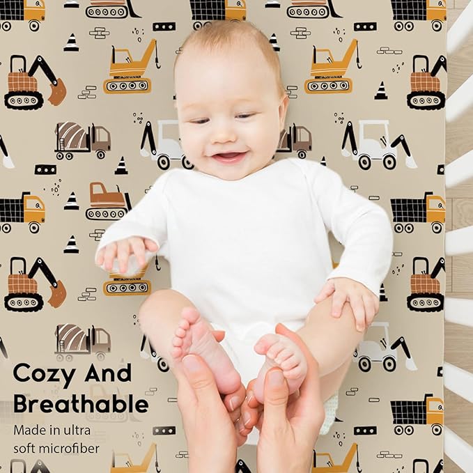 Yoofoss Baby Crib Sheets for Boys Girls, Fitted Crib Sheet 2 Pack for Standard - Image 4