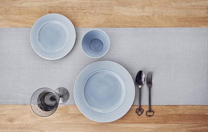 Solino Home Linen Light Grey Table Runner 90 Inches Long - Image 3