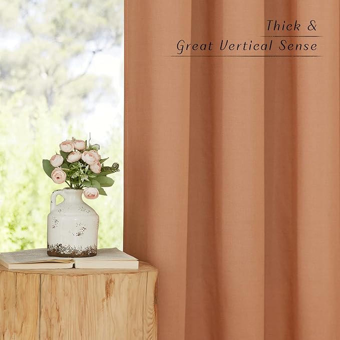 NICETOWN Rustic Linen 102 inch Long Curtains - Image 4